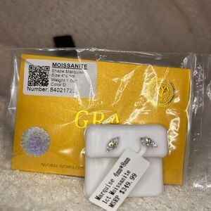 Marquise 925 Silver Moissanite Studs